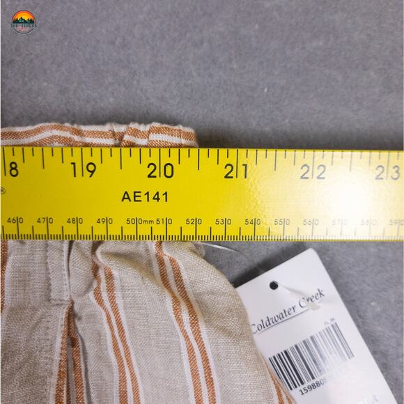 NWT Coldwater Creek Crop Pants Flex Copper Striped Drawstring Waist Women's 1X - Picture 6 of 12